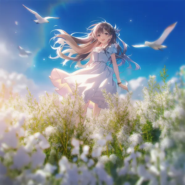 シロタエギクのプロンプト紹介｜花のAIイラスト