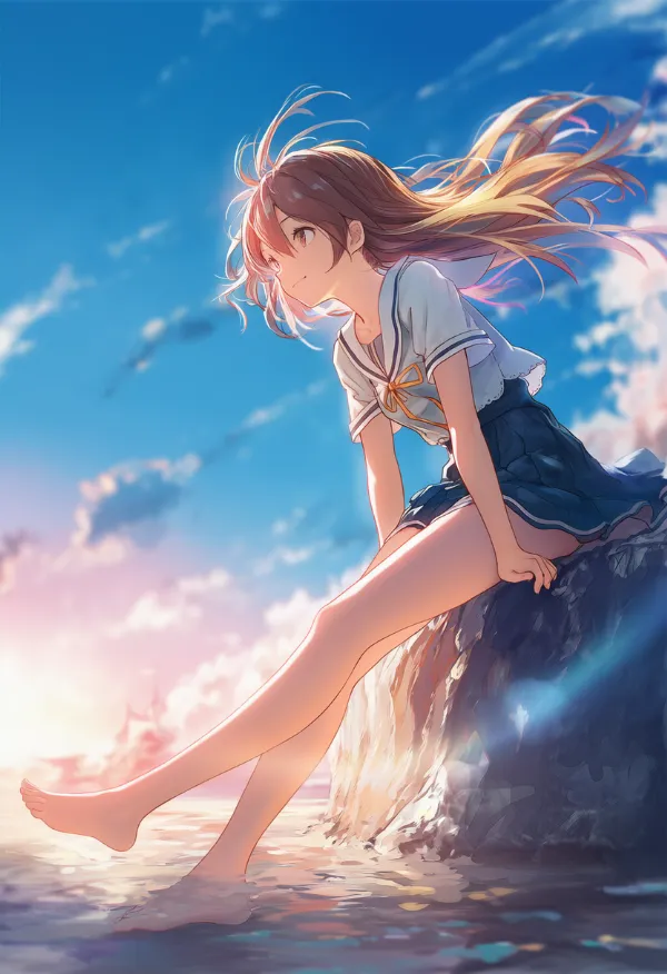 膝を曲げないで脚を伸ばす｜プロンプト紹介