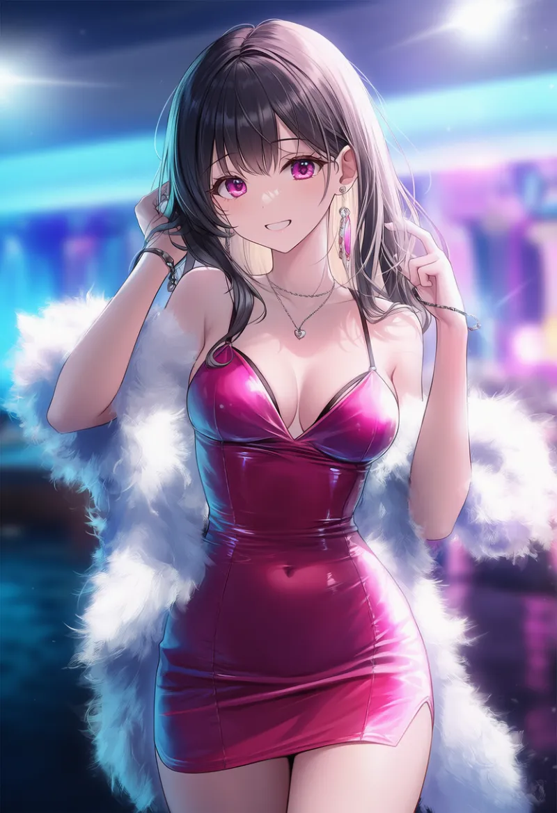 羽根ボアのプロンプトとAIイラスト