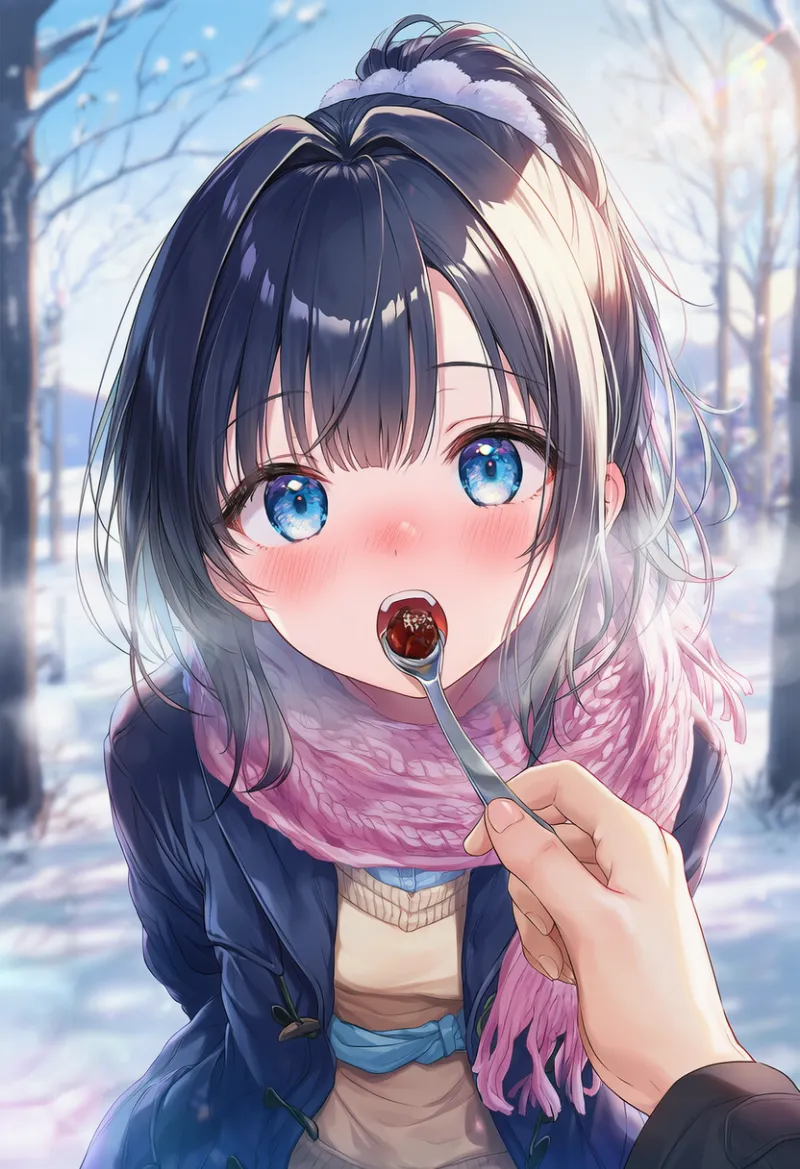 viewerから食べさせられる:fed by viewer, pov hand|AIイラスト用プロンプト