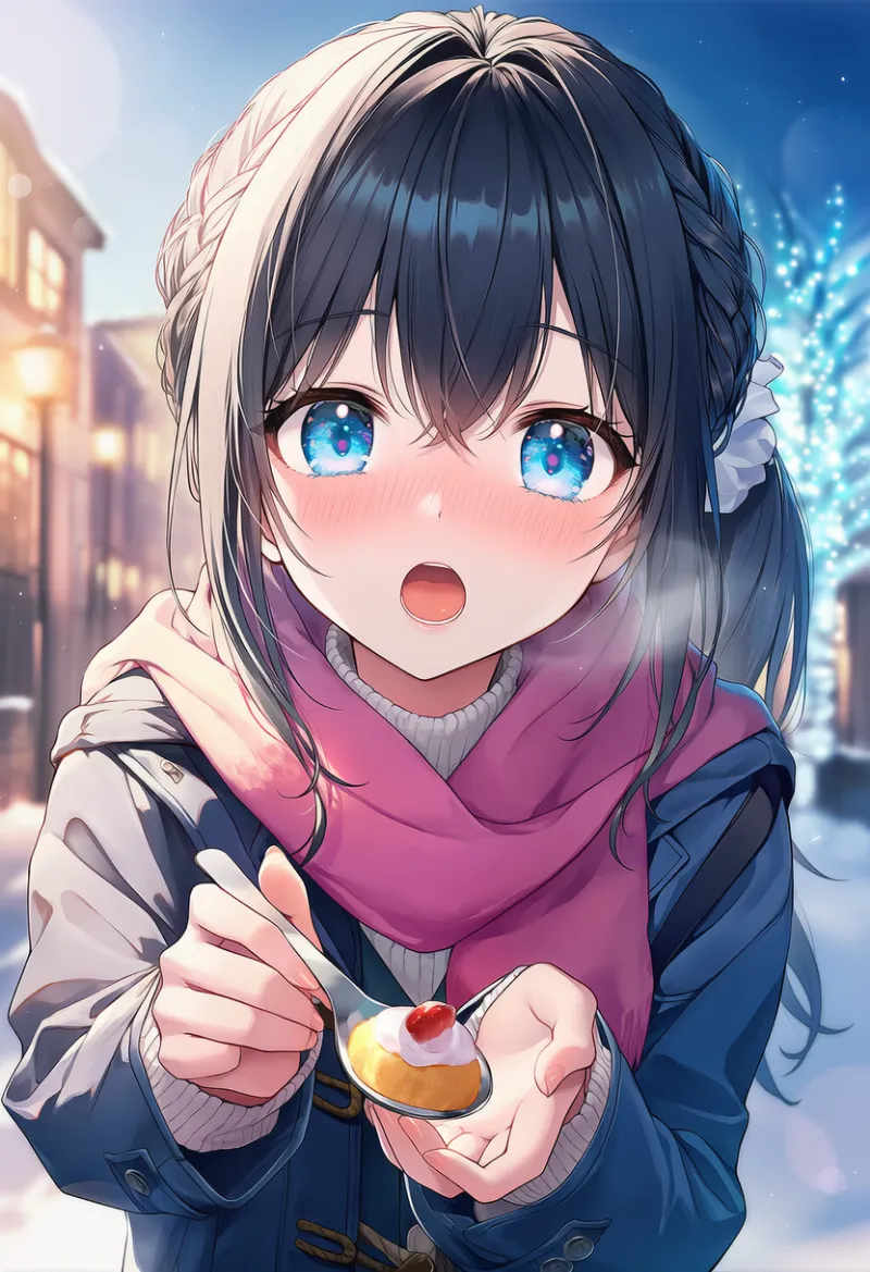 viewerに食べさせる:feeding viewer|AIイラスト用プロンプト