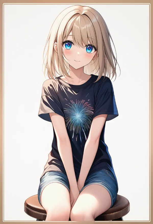 花火柄の服プロンプト｜AIイラスト