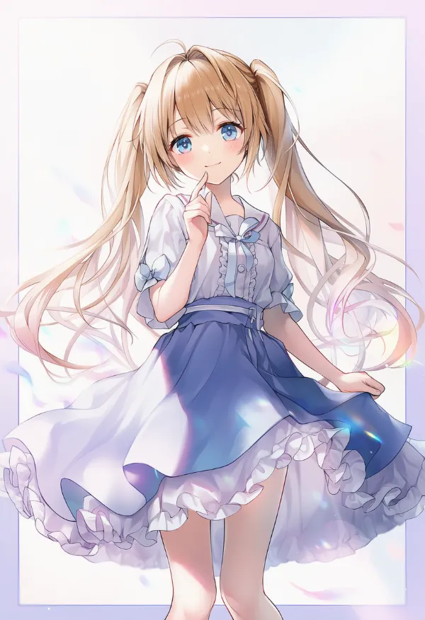 ふわふわスカート｜ゆめかわいいコーデのプロンプト（AIイラスト）