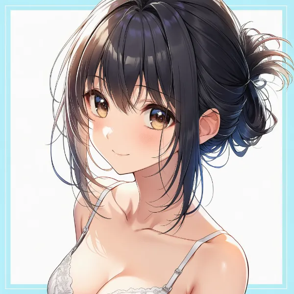 フォールドポニー|髪型プロンプト