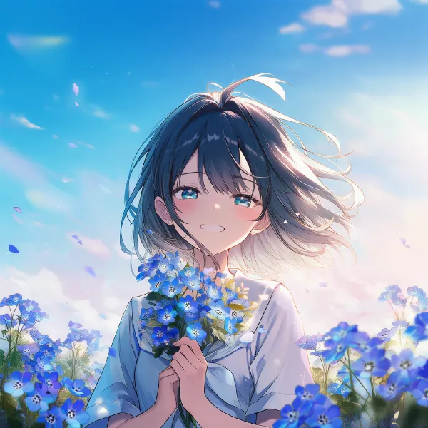 ワスレナグサのプロンプト紹介｜野花・AIイラスト