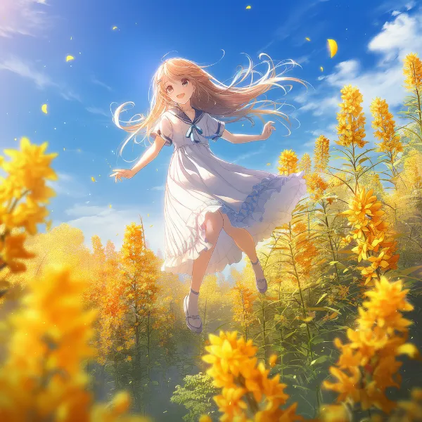 レンギョウのプロンプト紹介｜花のAIイラスト