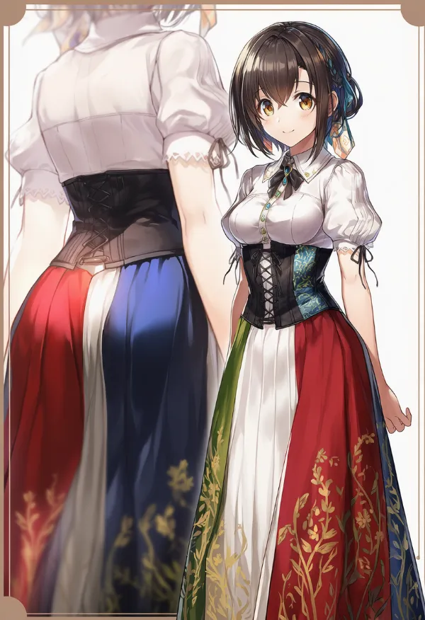 フランス民族衣装のプロンプト｜AIイラスト作例