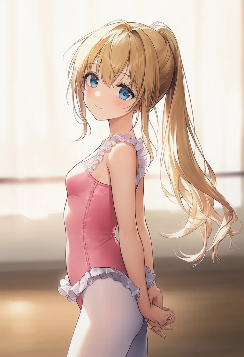 フリル付きのレオタードのAIイラスト｜プロンプト紹介