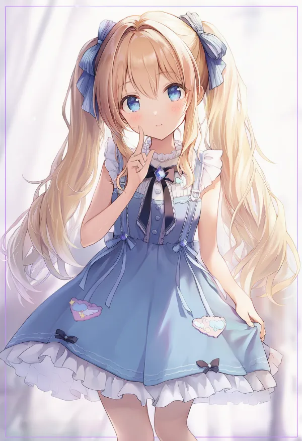 フリル付きの服｜ゆめかわいいコーデのプロンプト（AIイラスト）