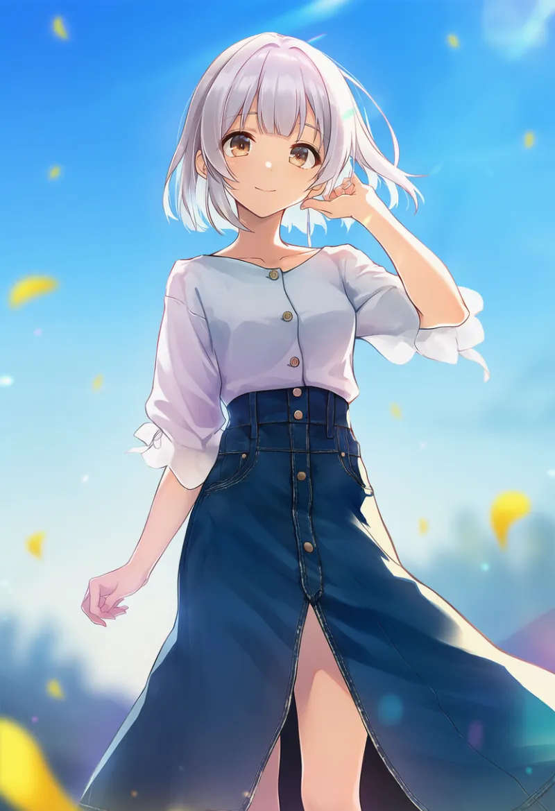 フロントスリットのプロンプトとAIイラスト