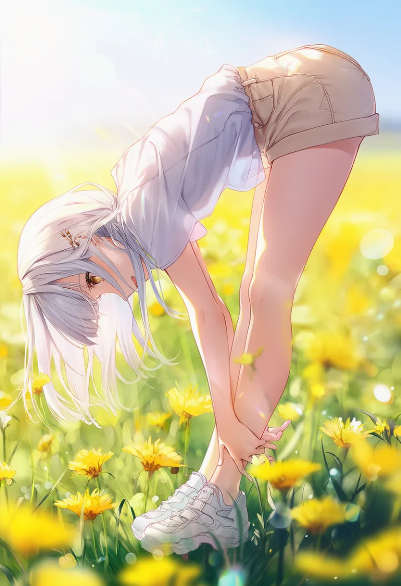 深い前屈のAIイラスト|プロンプト紹介