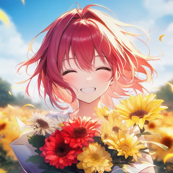 ガーベラのプロンプト紹介｜一年草の花・AIイラスト