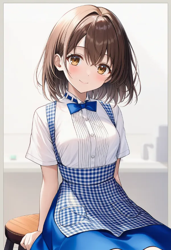 ギンガムチェックの服プロンプト｜AIイラスト