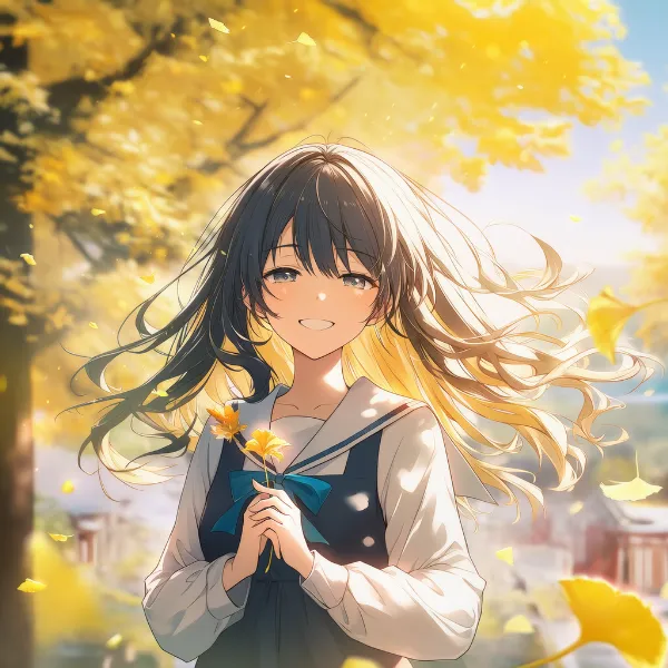 イチョウのプロンプト紹介｜樹木のAIイラスト