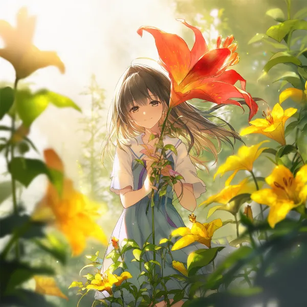 グロリオサのプロンプト紹介｜熱帯・エキゾチック系の花・AIイラスト