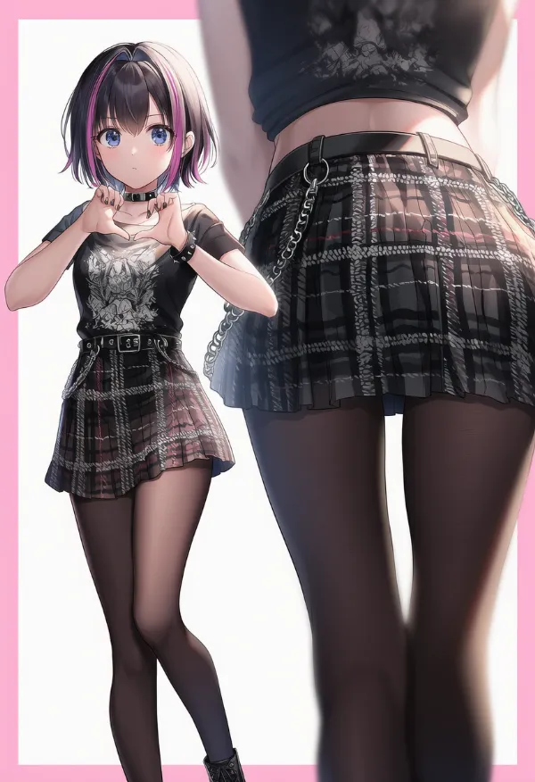 ゴシックパンクファッションの服装プロンプト|AIイラスト