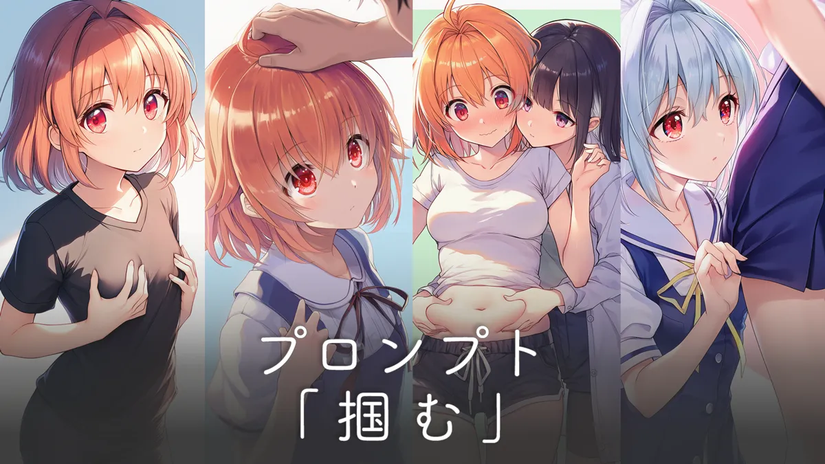 掴む動作のプロンプト（自分を掴む・他人を掴む・掴まれる）