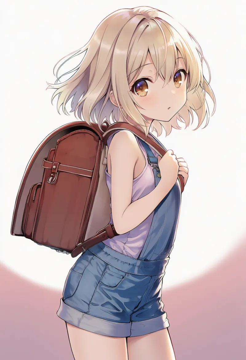 カバンのストラップを掴むAIイラスト|プロンプト紹介