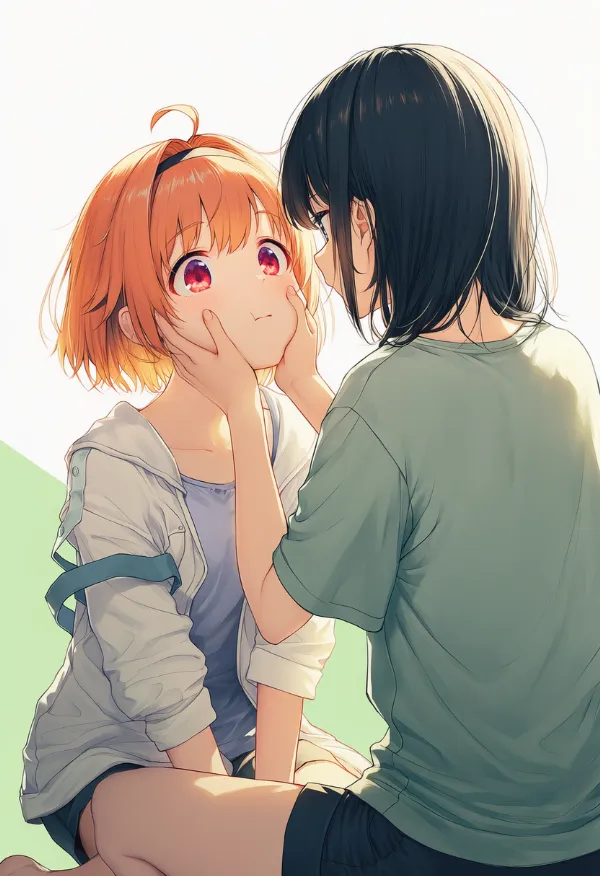 ほっぺを掴むAIイラスト|プロンプト紹介