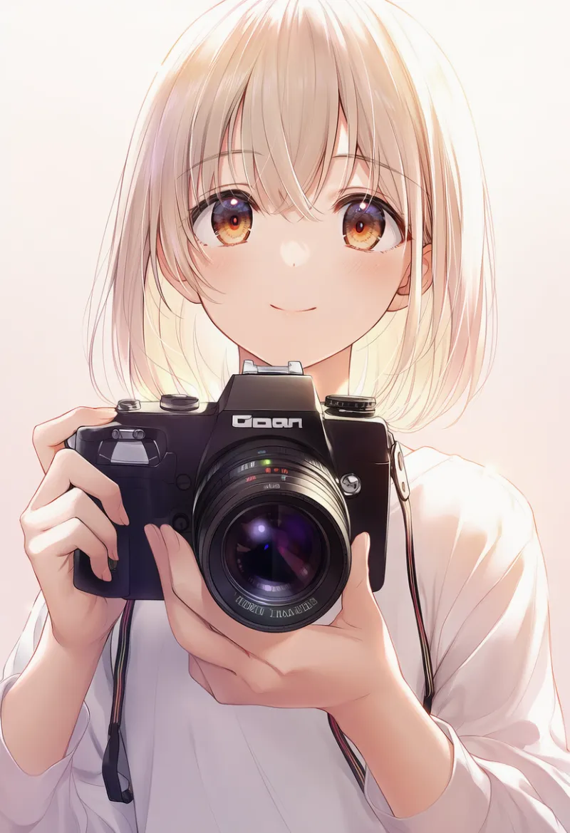 カメラを掴むAIイラスト|プロンプト紹介
