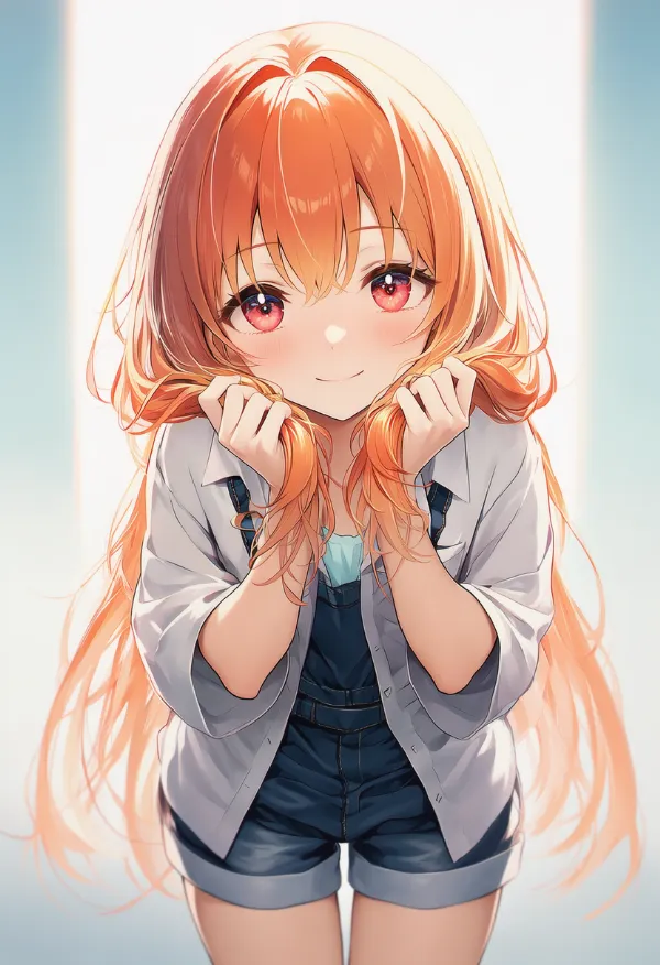 自分の髪を掴むAIイラスト|プロンプト紹介