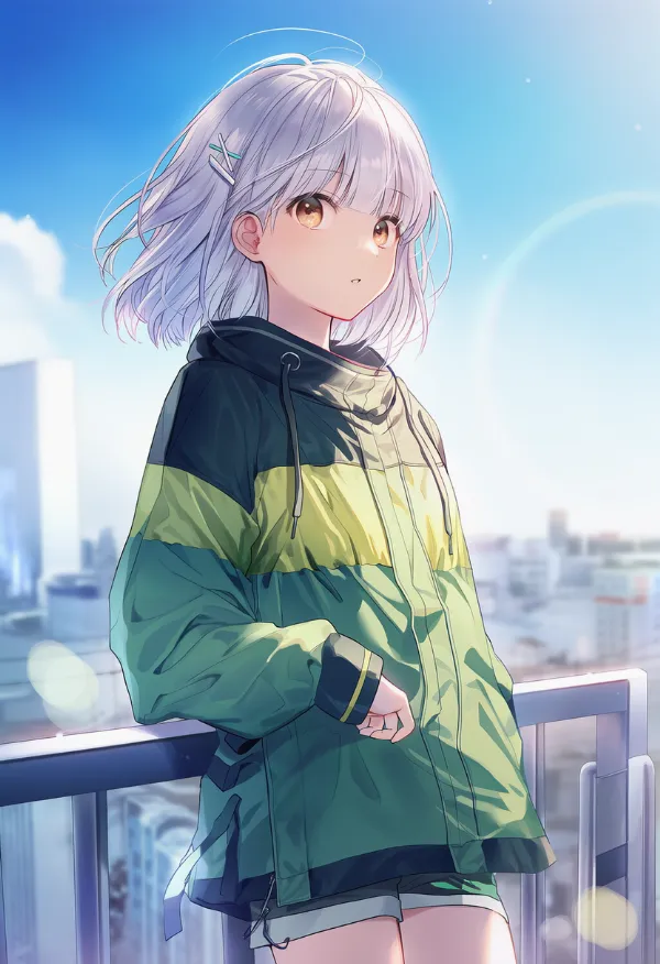 緑色のストリートファッションのAIイラストとプロンプト紹介