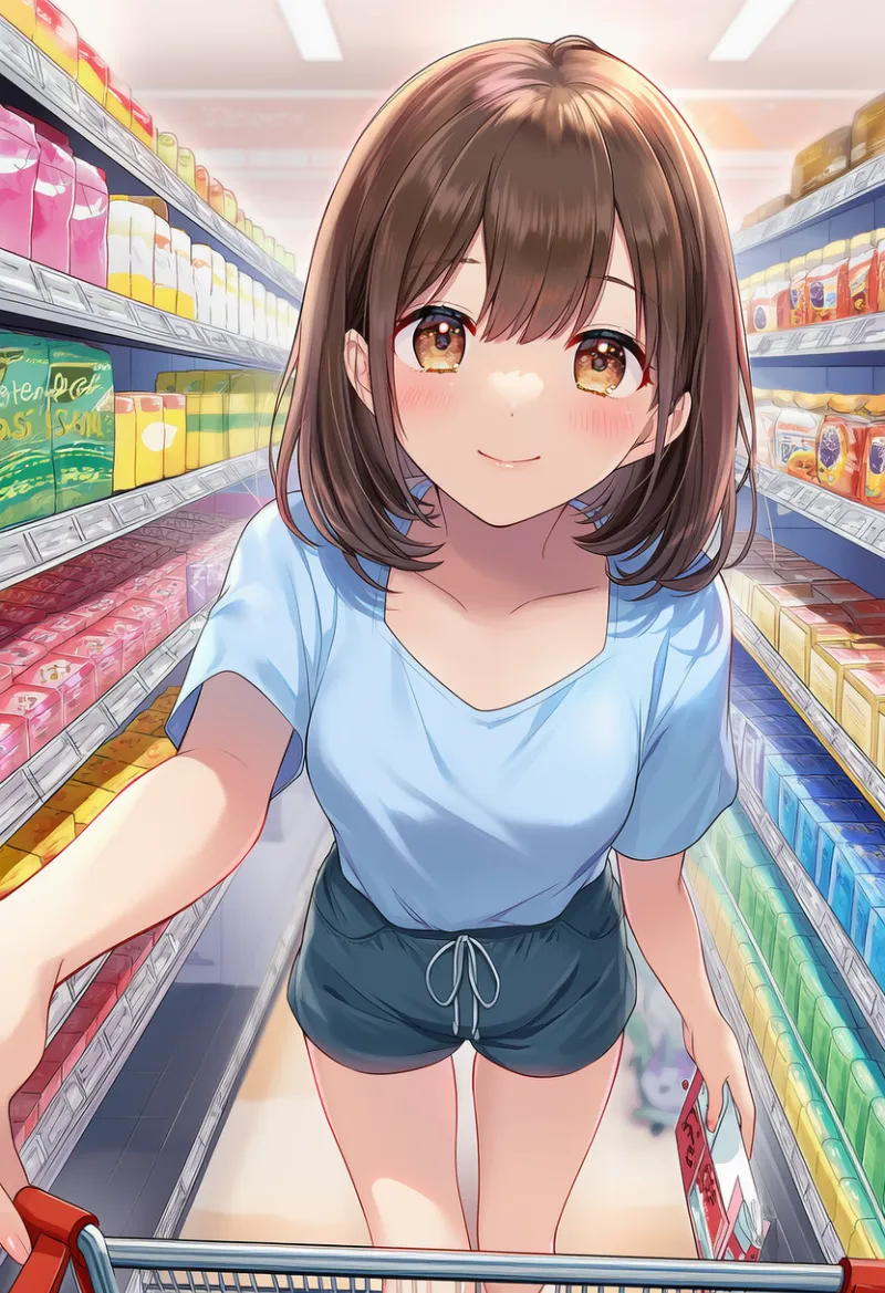 食料品店の店内のAIイラスト作例とプロンプト紹介