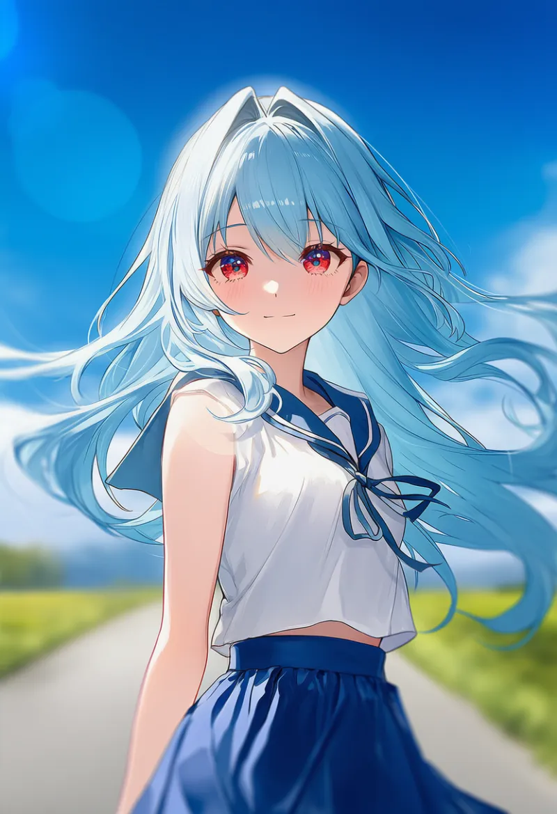 髪が広がる様子の美少女AIイラスト｜プロンプト紹介