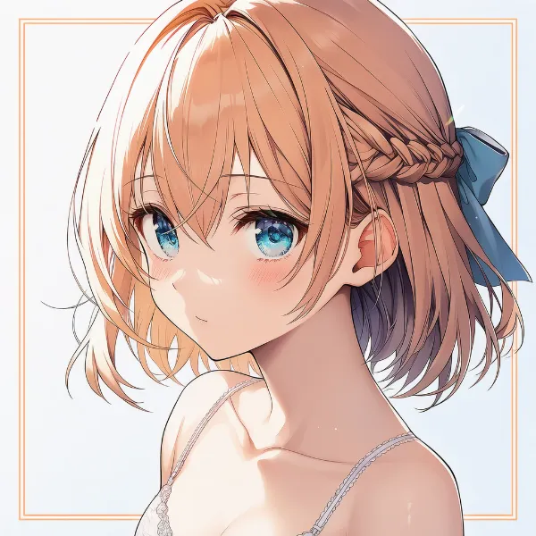 ハーフアップブレイド|髪型プロンプト