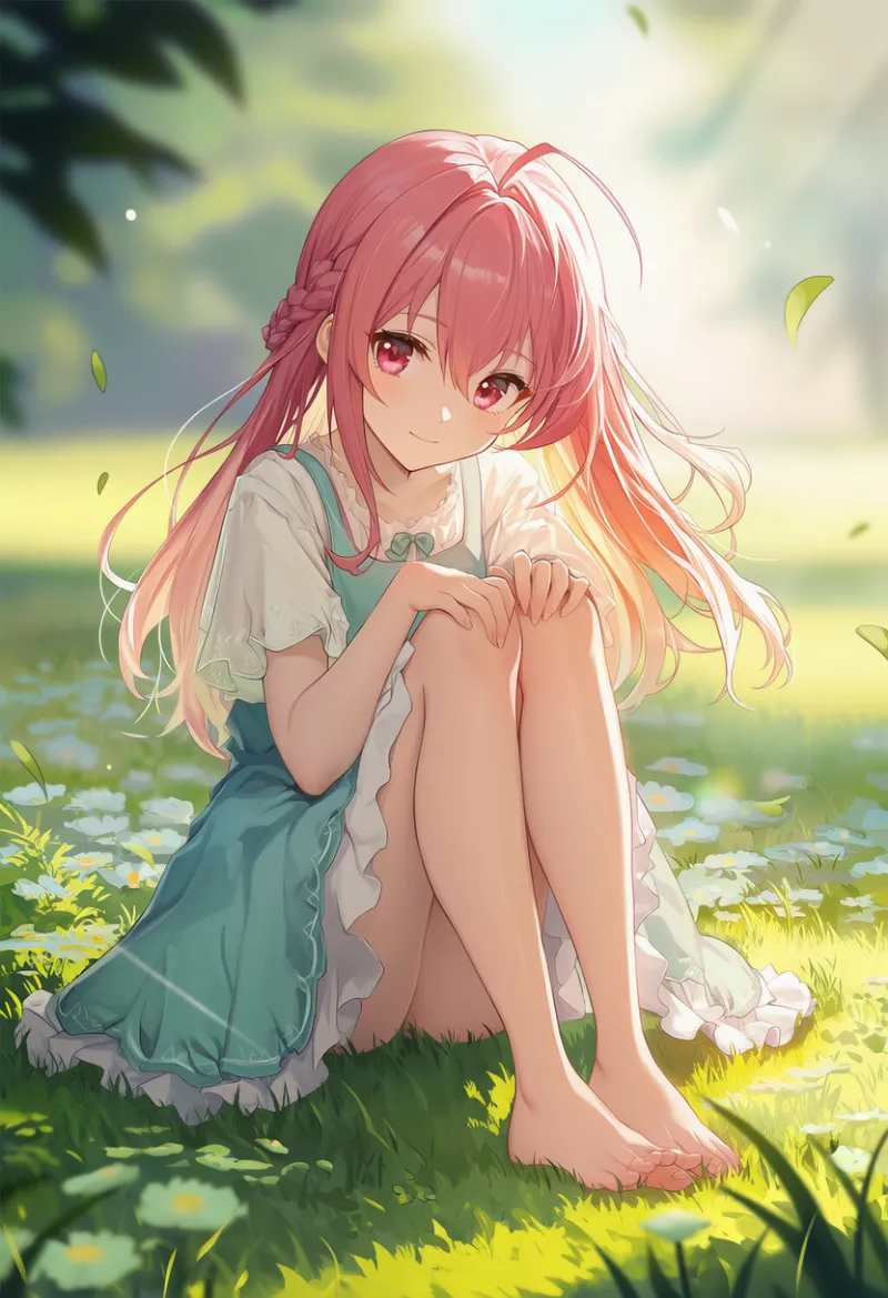 手を両膝の上に置く｜プロンプト紹介