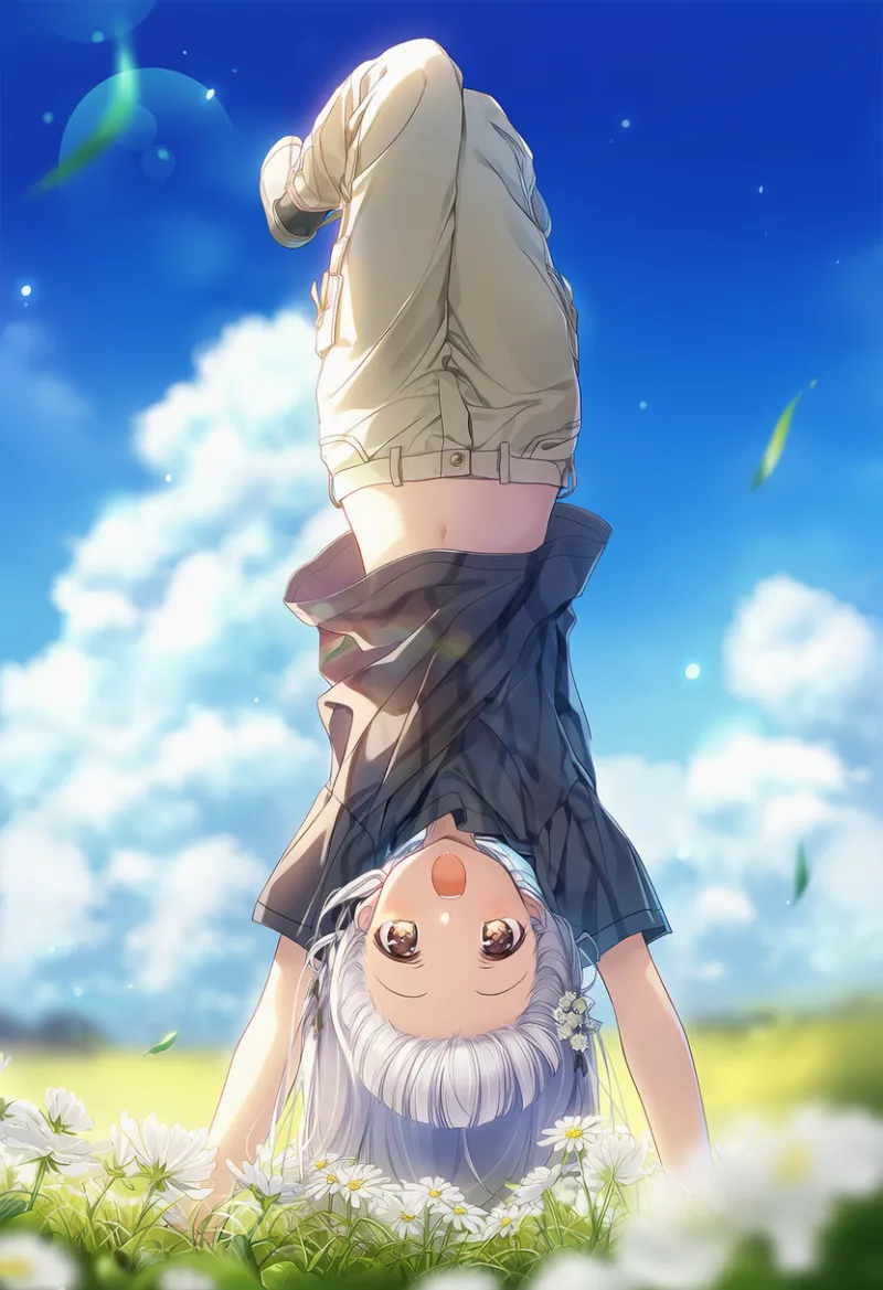 倒立(ポーズ)のAIイラスト|プロンプト紹介