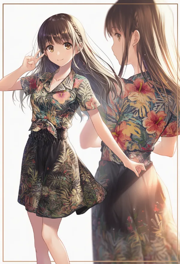 ハワイアン（民族衣装）のプロンプト｜AIイラスト作例