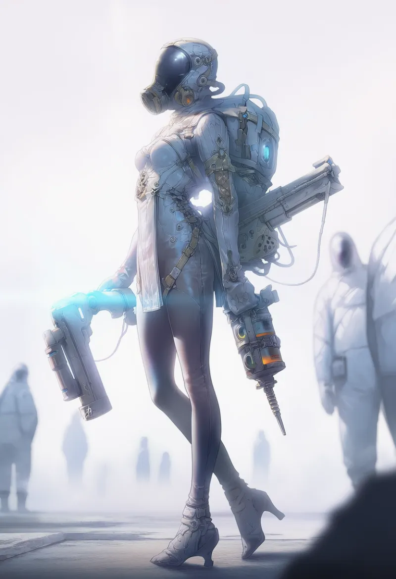 防護服を再現する基本プロンプトとAIイラストの作例-2