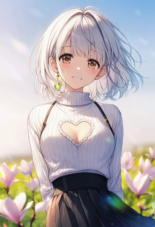 ハート型のカットアウトのある服のプロンプトとAIイラスト