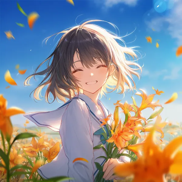 ヘメロカリスのプロンプト紹介｜多年草の花・AIイラスト