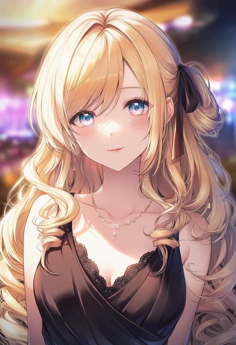 王道ゆるふわ巻き下ろし｜キャバ嬢の髪型プロンプト