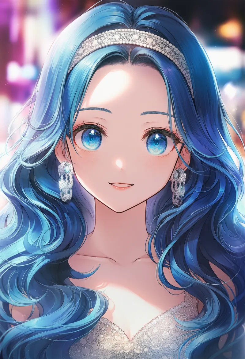 ウェーブダウンロング｜キャバ嬢の髪型プロンプト