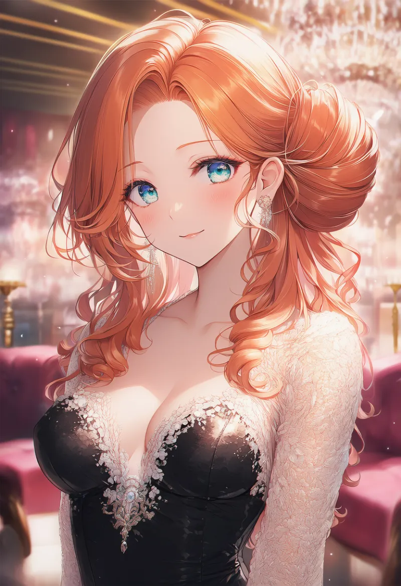 変形シニヨンアップ｜キャバ嬢の髪型プロンプト