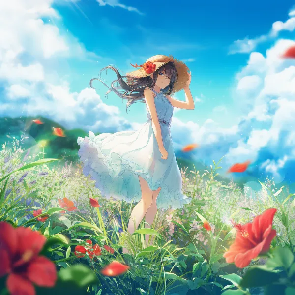 ハイビスカスのプロンプト紹介｜熱帯・エキゾチック系の花・AIイラスト