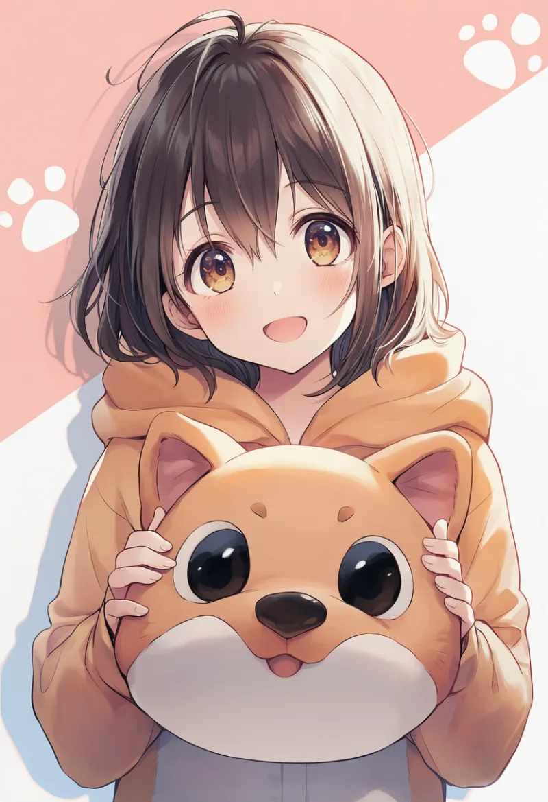 動物コスプレのマスコットヘッドを持っている状態のプロンプト｜AIイラスト