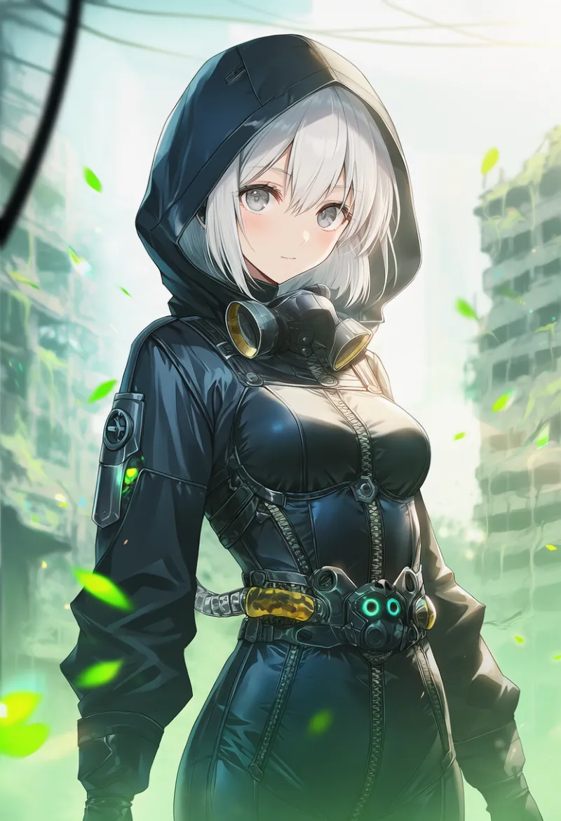 防護服のフード|プロンプト紹介・AIイラスト