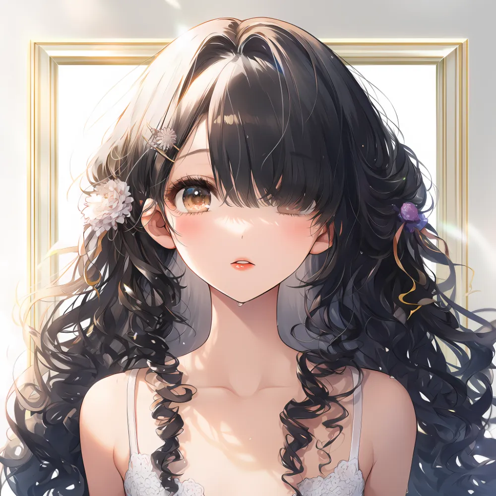 キャバ嬢の髪型を再現したAIイラストの作例-1