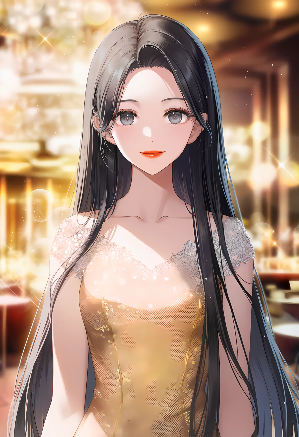 美髪ストレートのプロンプト｜キャバ嬢の髪型