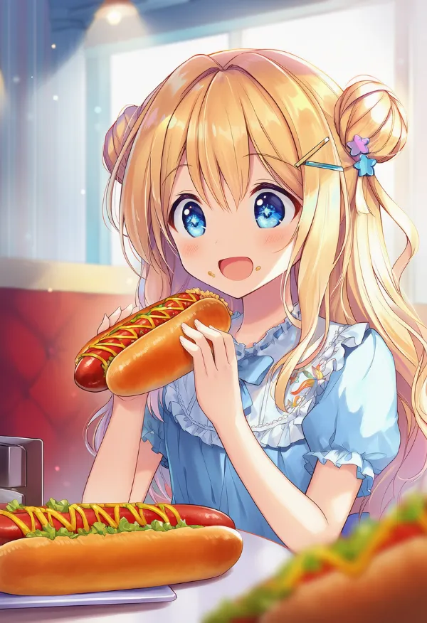 ホットドッグのAIイラスト｜プロンプト紹介