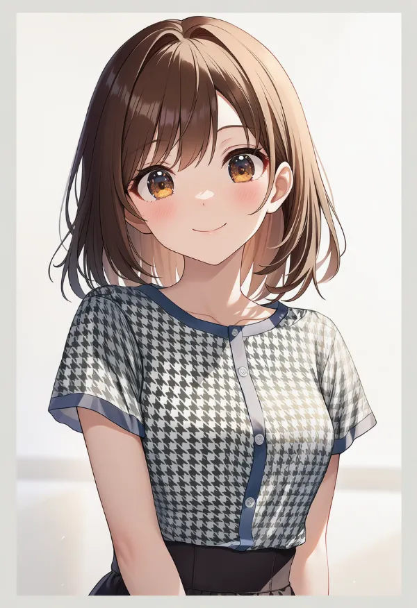 千鳥格子の服プロンプト｜AIイラスト