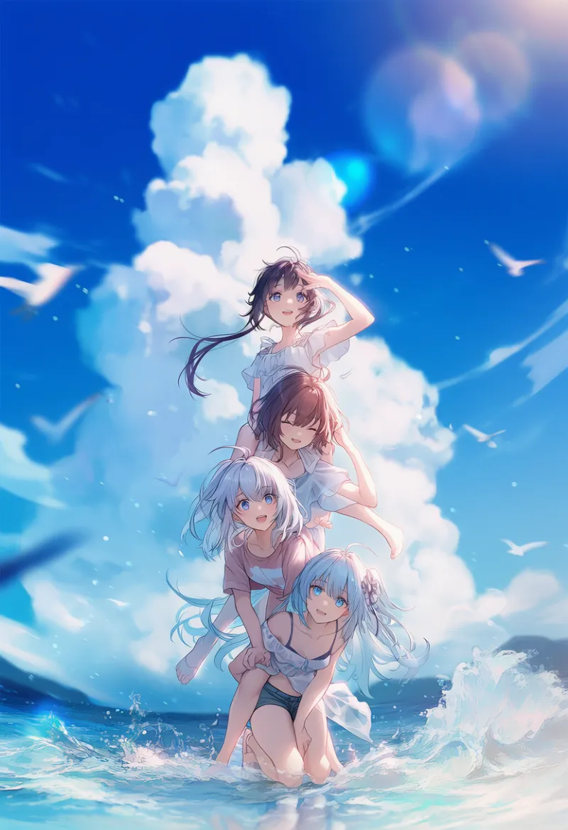 人間タワーのプロンプトとAIイラスト