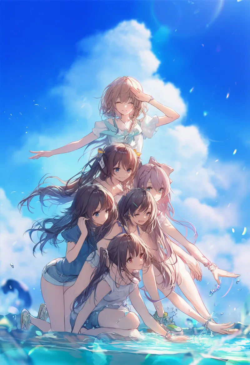 人間ピラミッドのプロンプトとAIイラスト