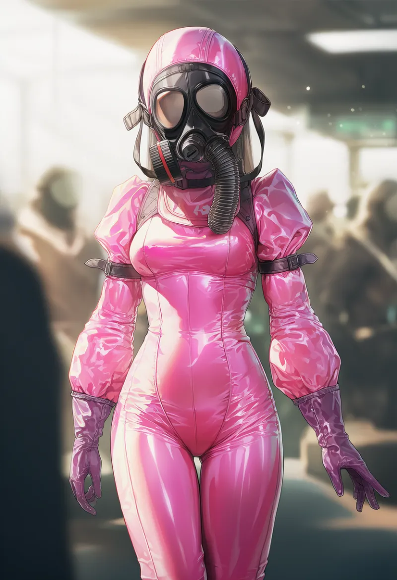 ピンクの安全防護服|防護服のAIイラストとプロンプト