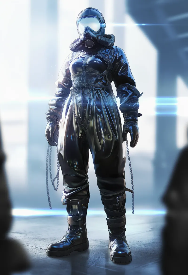 拘束風防護服|防護服のAIイラストとプロンプト