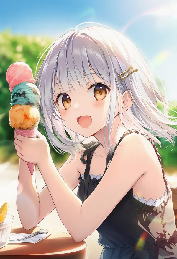 アイスクリームコーンのAIイラスト｜プロンプト紹介